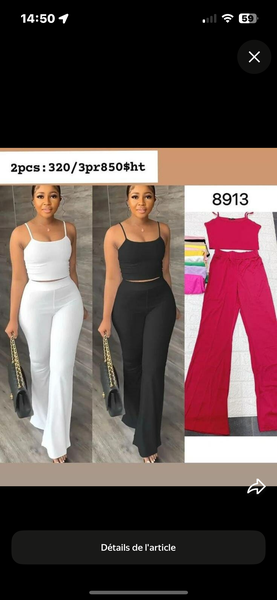 Ensemble Top et Pantalon Femme