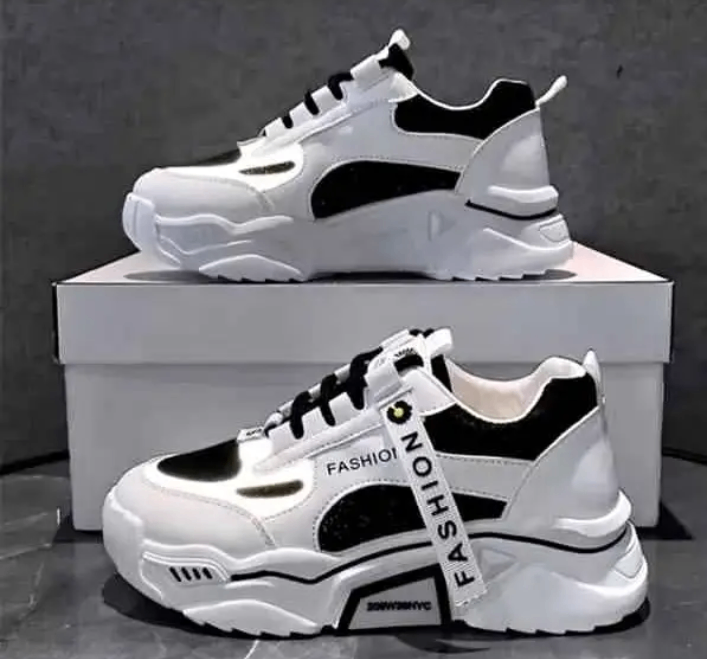 Baskets Chunky Noires-Blanches