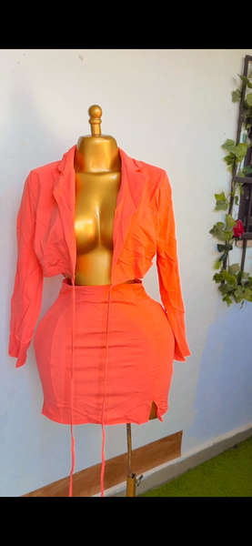 Robe blazer orange élégante