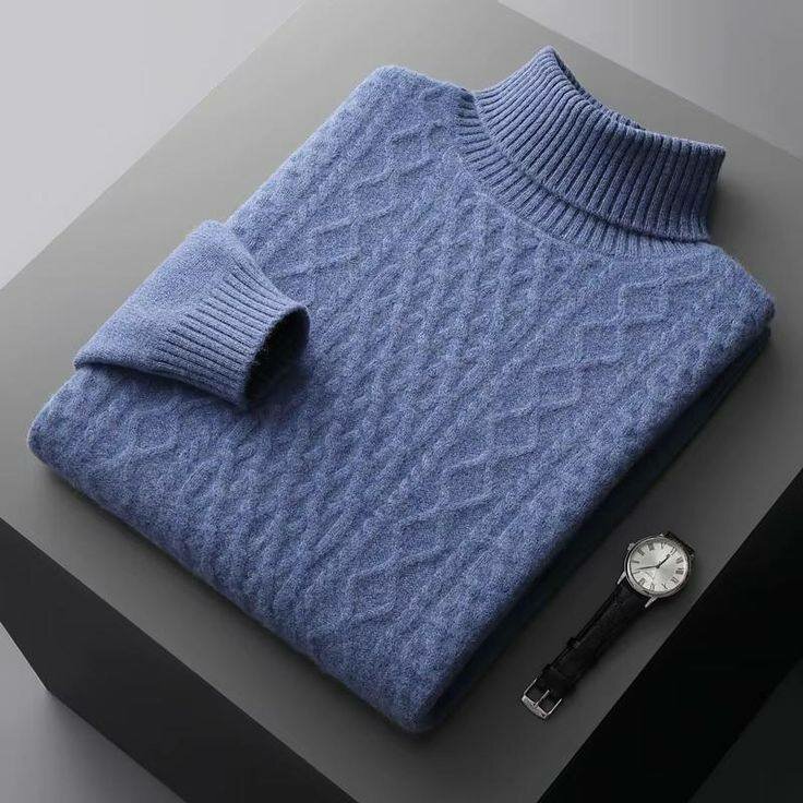Pull à col roulé en laine