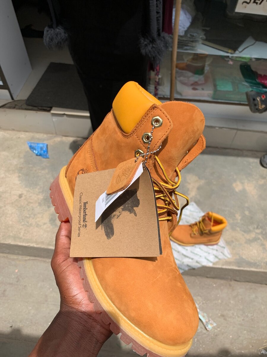 Cream timberland boots