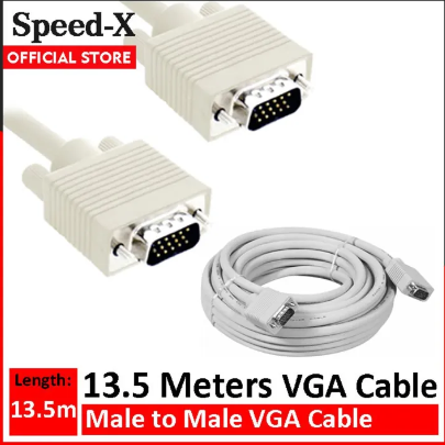 SpeedX VGA Cable 13.5 meters (44.29 Feet) Male to Male VGA for PC