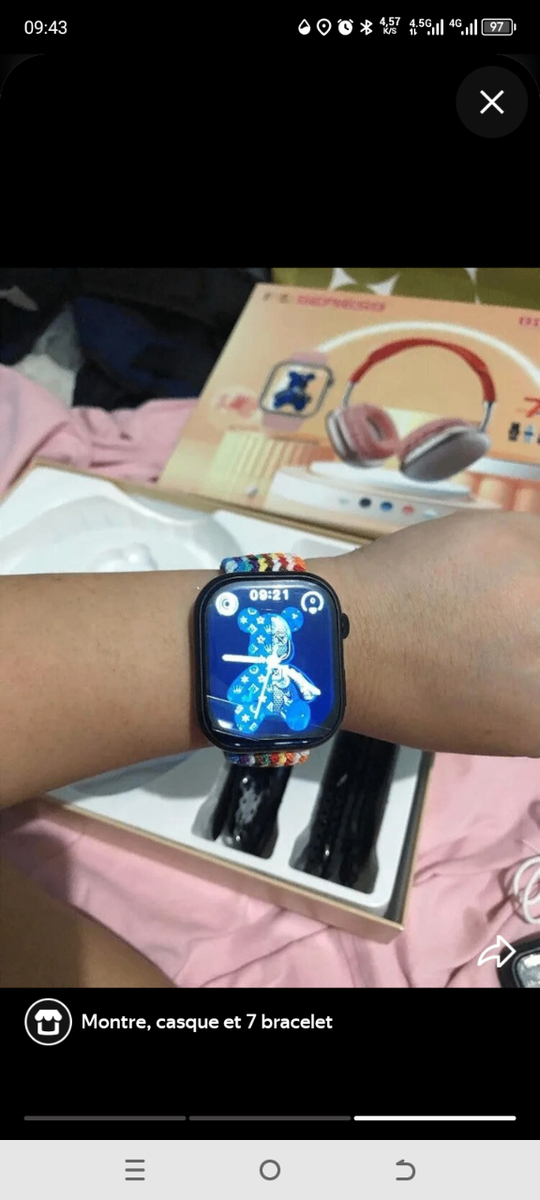 Set montre, casque et bracelets