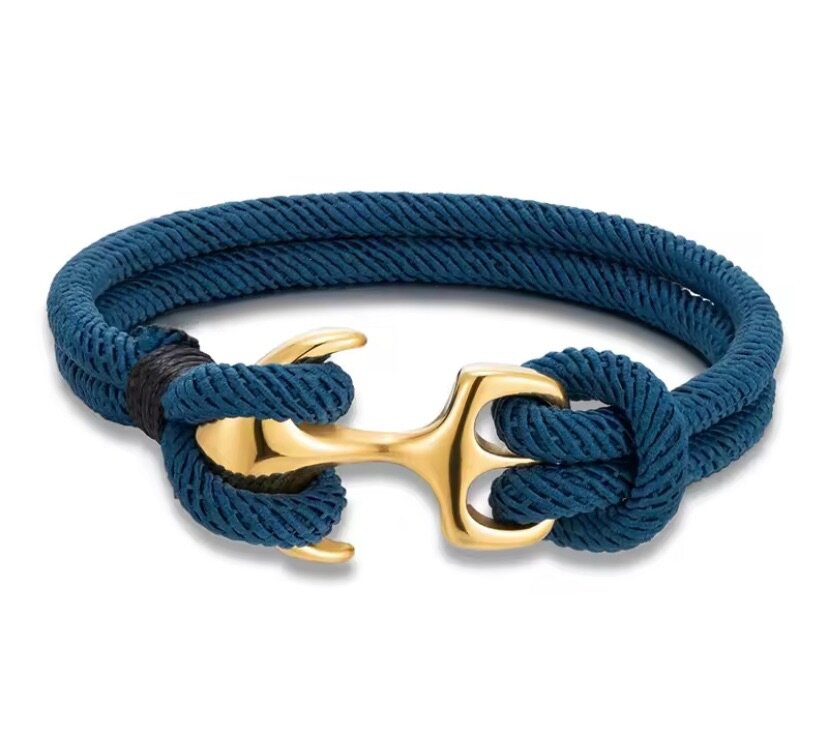 Bracelet corde nautique avec ancre