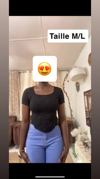 T-shirt noir femme M/L