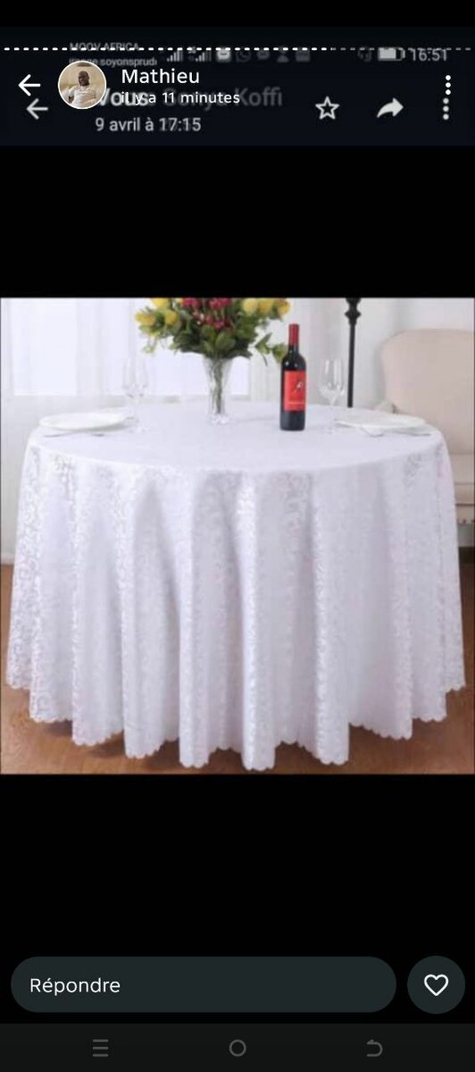 Housse de chaisse, nappe de ta