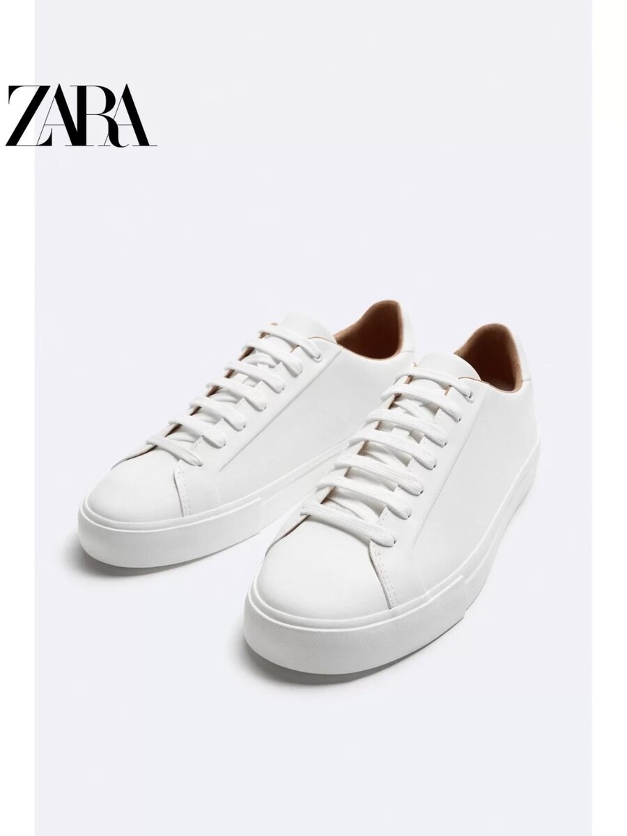 Zara White Leather Sneakers
