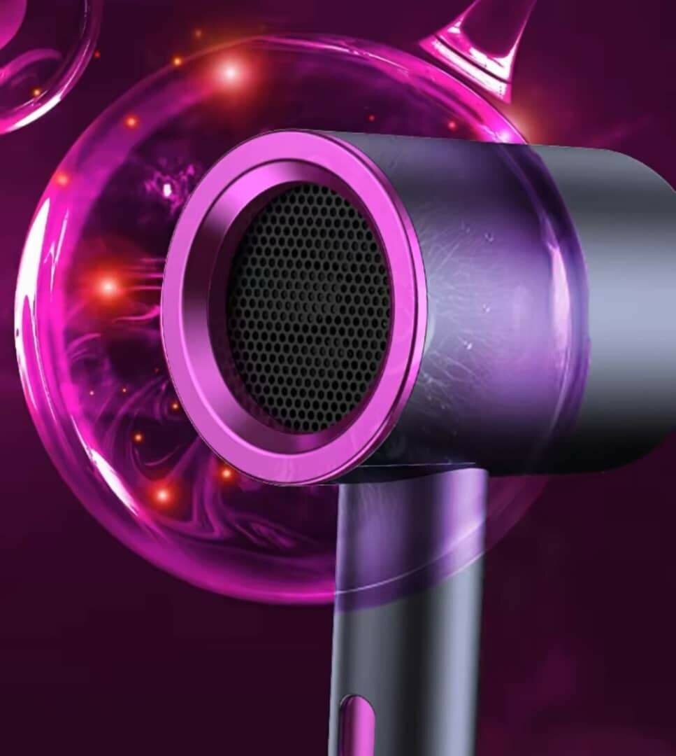 Sèche cheveux professionnel silencieux avec buse rotative