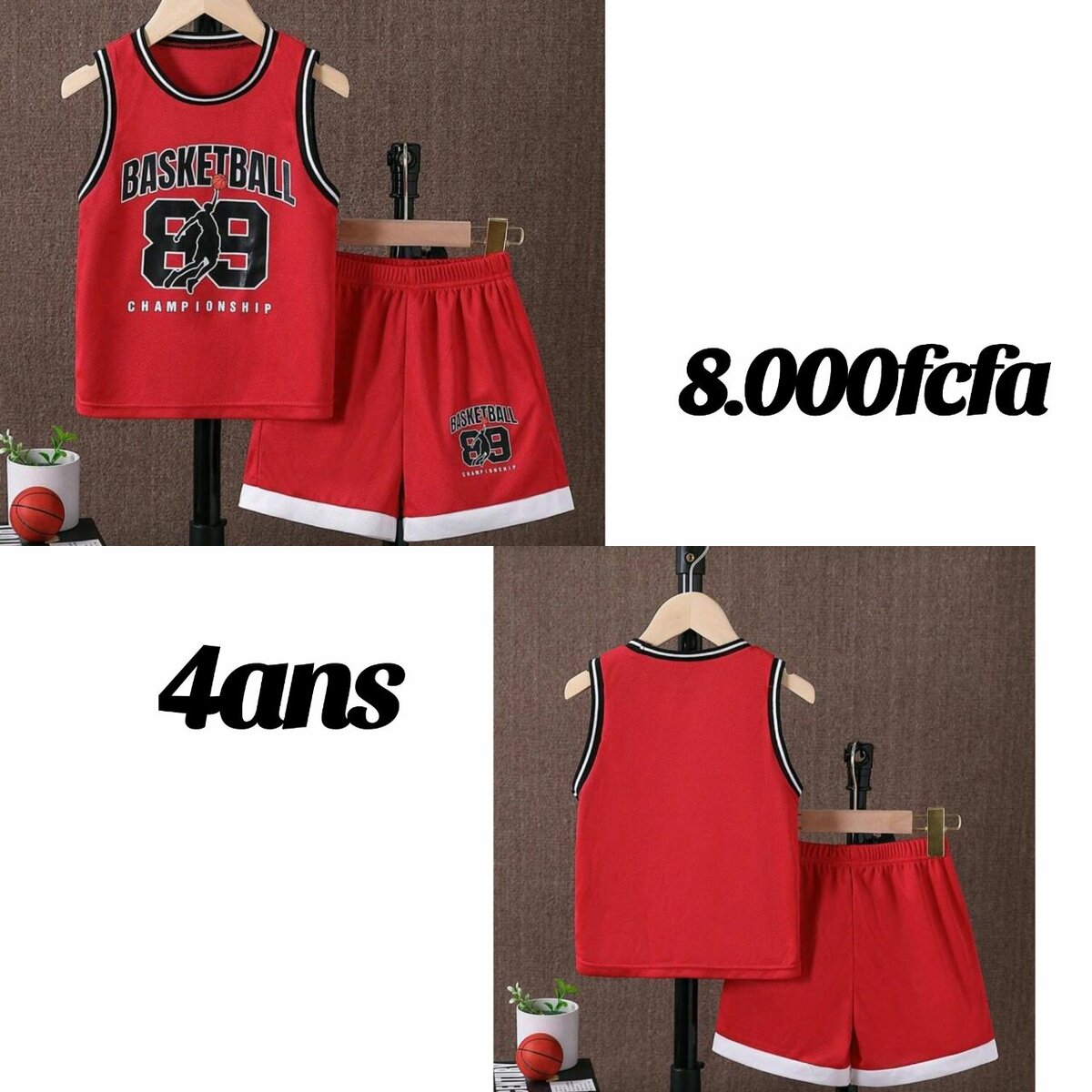 Ensemble sport enfant rouge