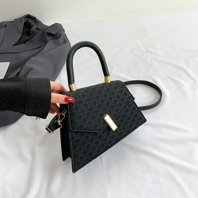 Stylish and fashionable women's assymetrical bag black