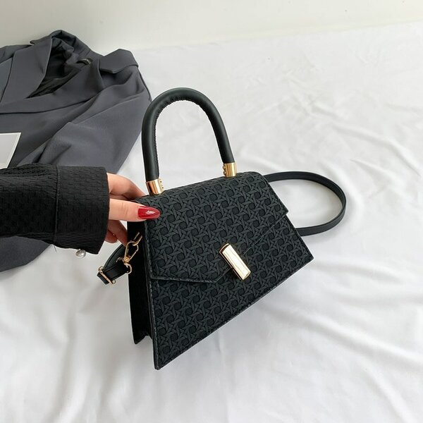 Stylish and fashionable women's assymetrical bag black