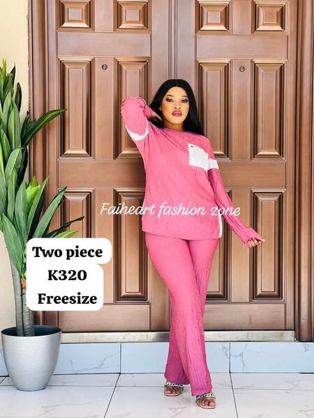 Women's set, pink tunic and trousers