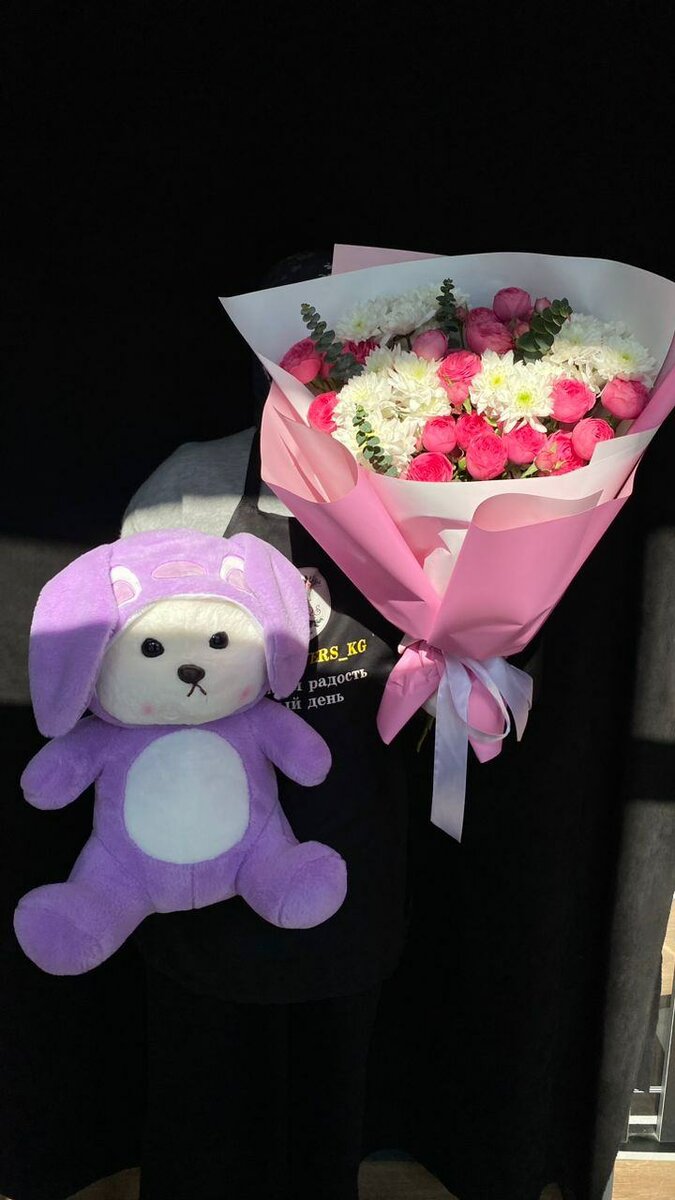 Микс букет и мишка