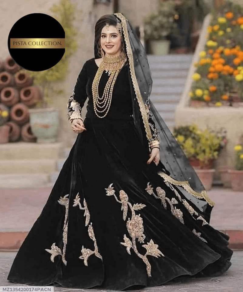 3 PCs Women's Unstitched Embroidered Maxi Suit