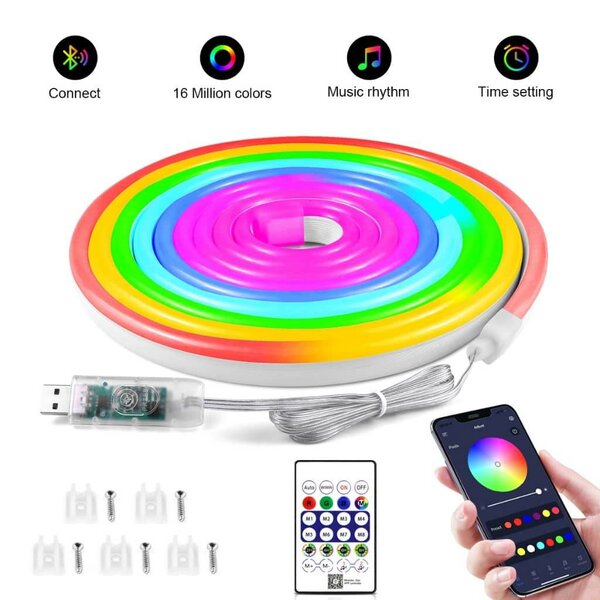 Ruban lumineux multicolore .