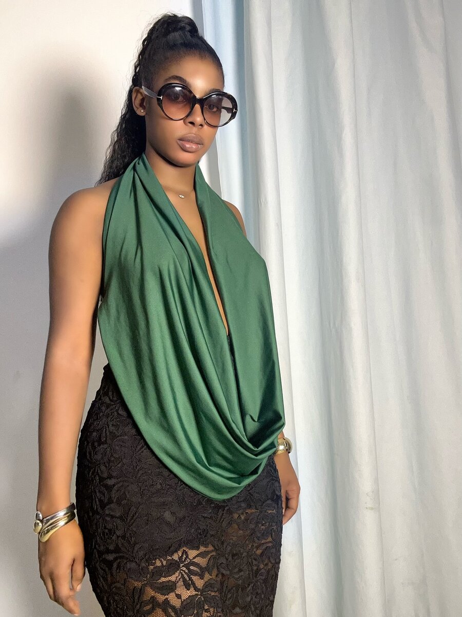 Haut Émeraude Élégante