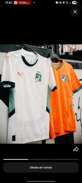 Maillot Côte d'Ivoire Officiel
