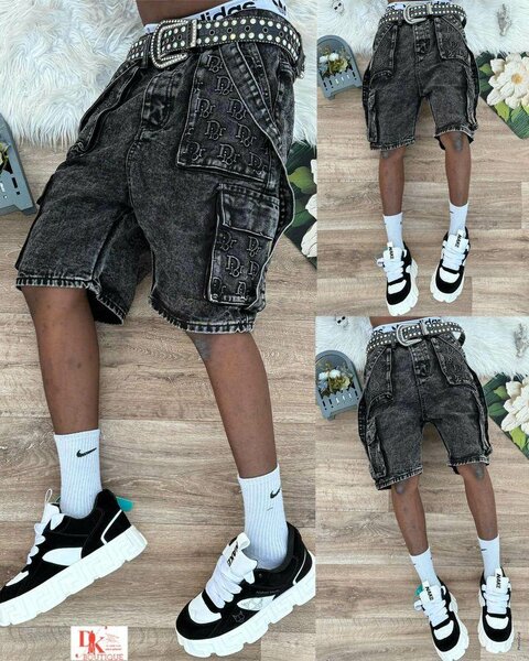 Short en jean noir tendance