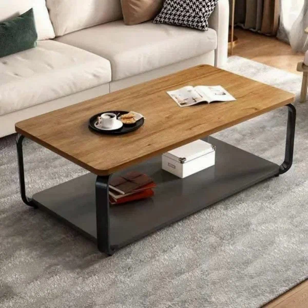 Table basse moderne bois métal