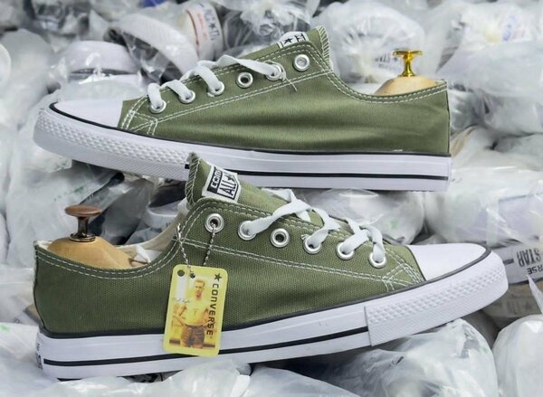 Baskets basses vertes unisexes