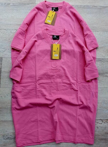 Robe T-shirt rose en coton