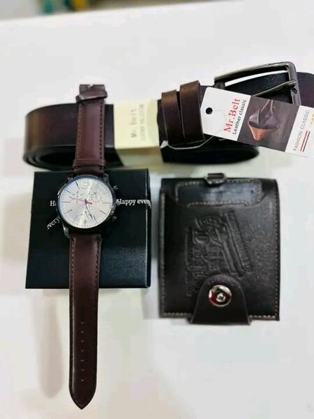Men's watch, wallet, belt