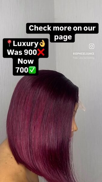 Burgundy bob Wig