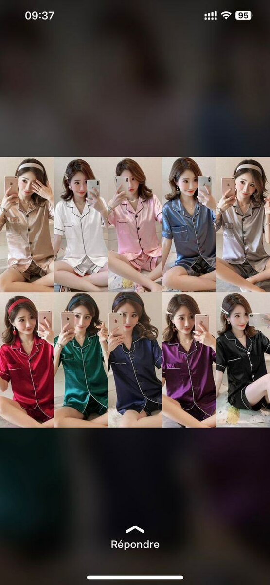 Pyjama court en satin femme