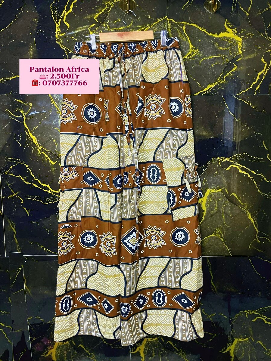 Pantalon large à motifs