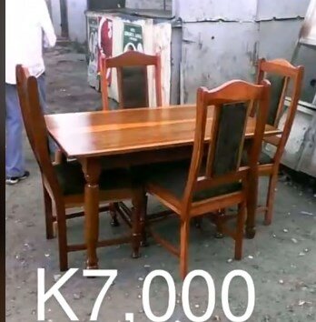 Brown table + 4 chairs