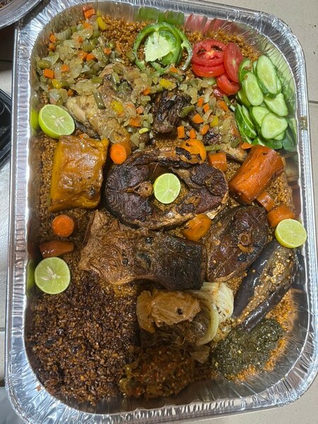 Thieb mixte(poisson, poulet)