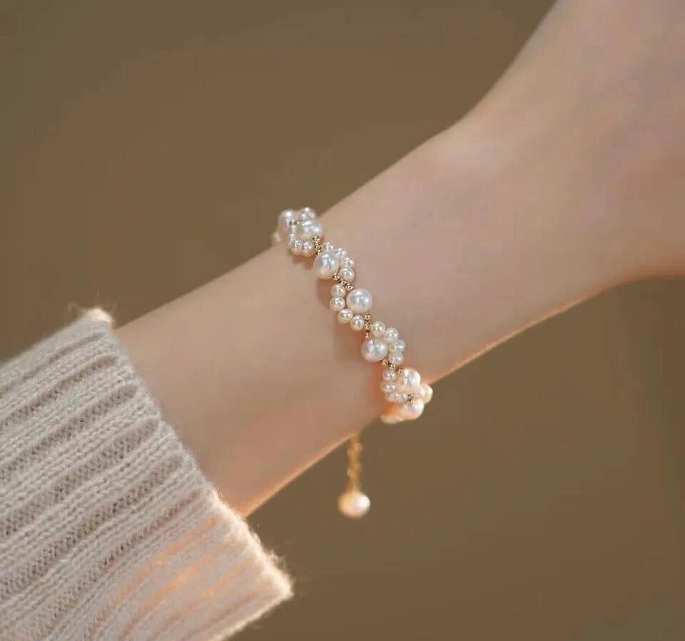 Resin plated beautiful pearl bracelet,Women Bracelet