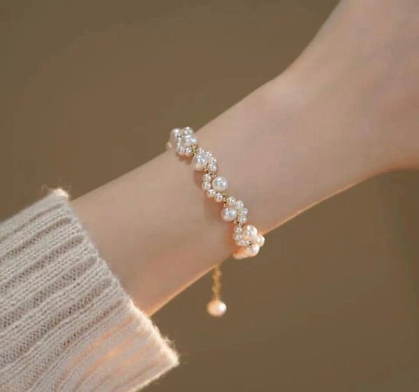 Resin plated beautiful pearl bracelet,Women Bracelet