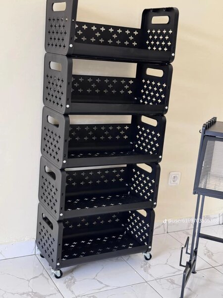 Étagère de Rangement en Plastique Noir