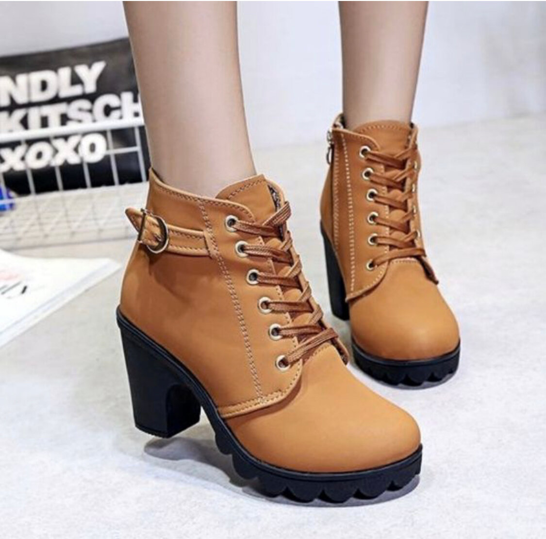 Bottines à talons marron