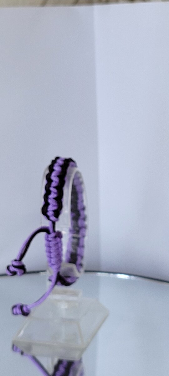Bracelet tressé violet et noir