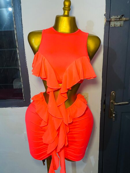 Robe sexy fluide rose vif