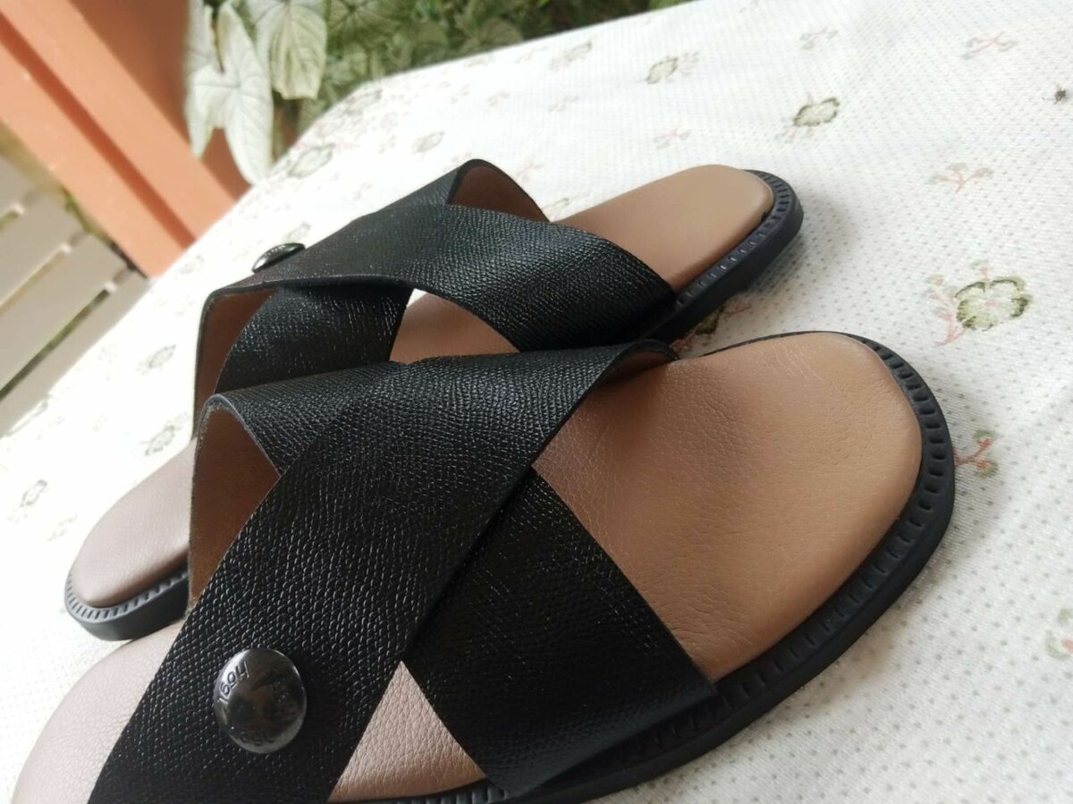 Sandales en cuir confort