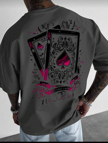 T-shirt noir design cartes