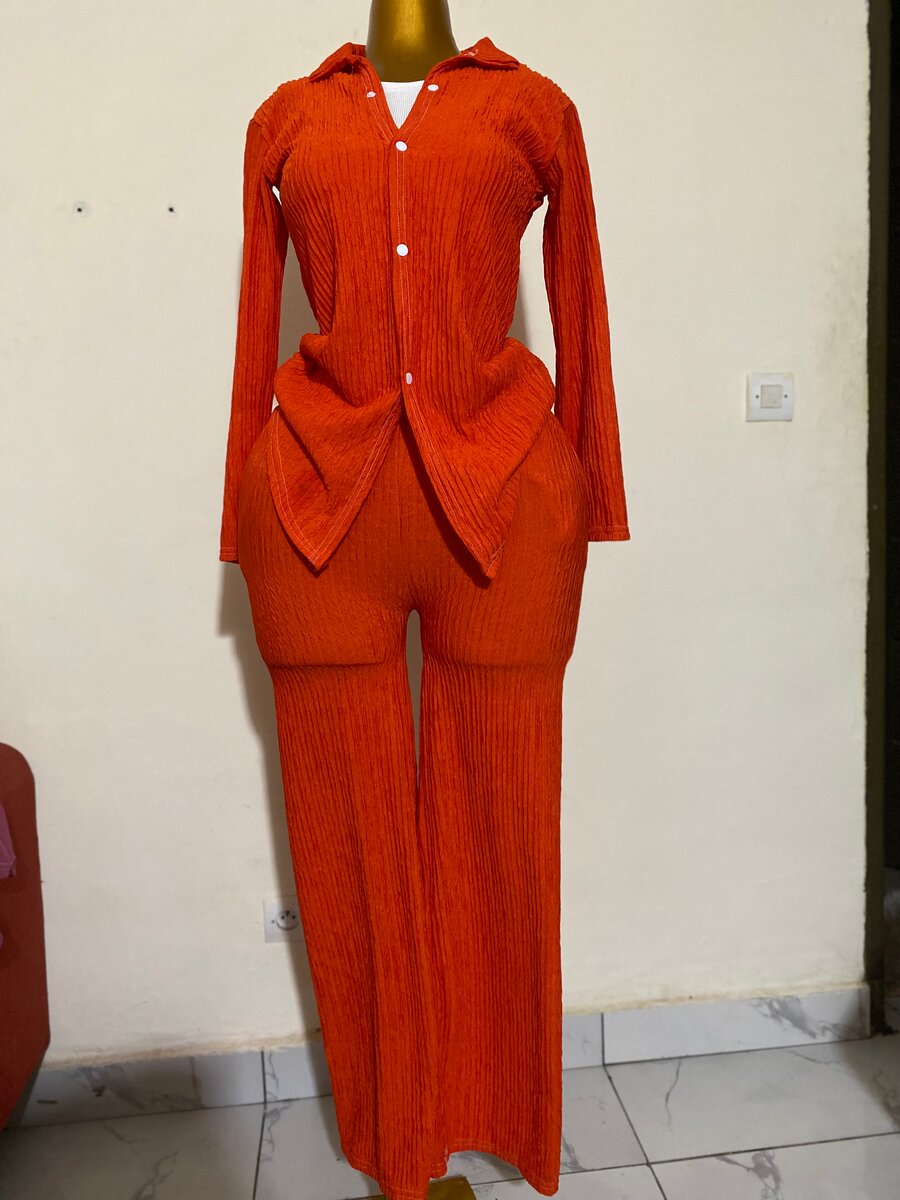 Ensemble Femme Orange Élégant