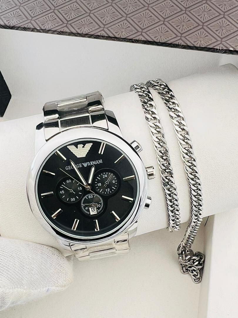 Wrist Watch with Chain and Bracelet