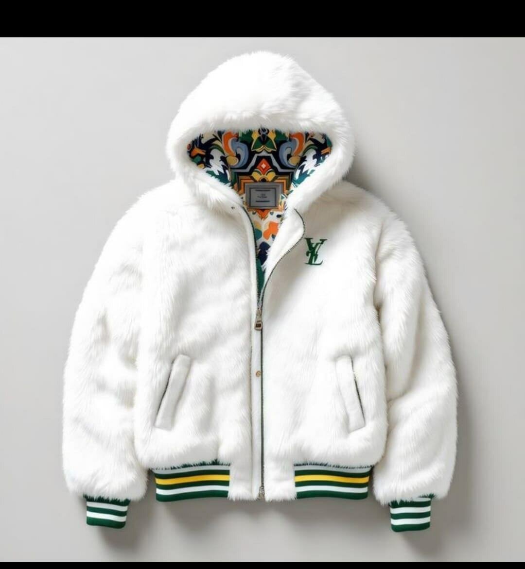 Veste à Capuche en Fausse Fourrure Blanche