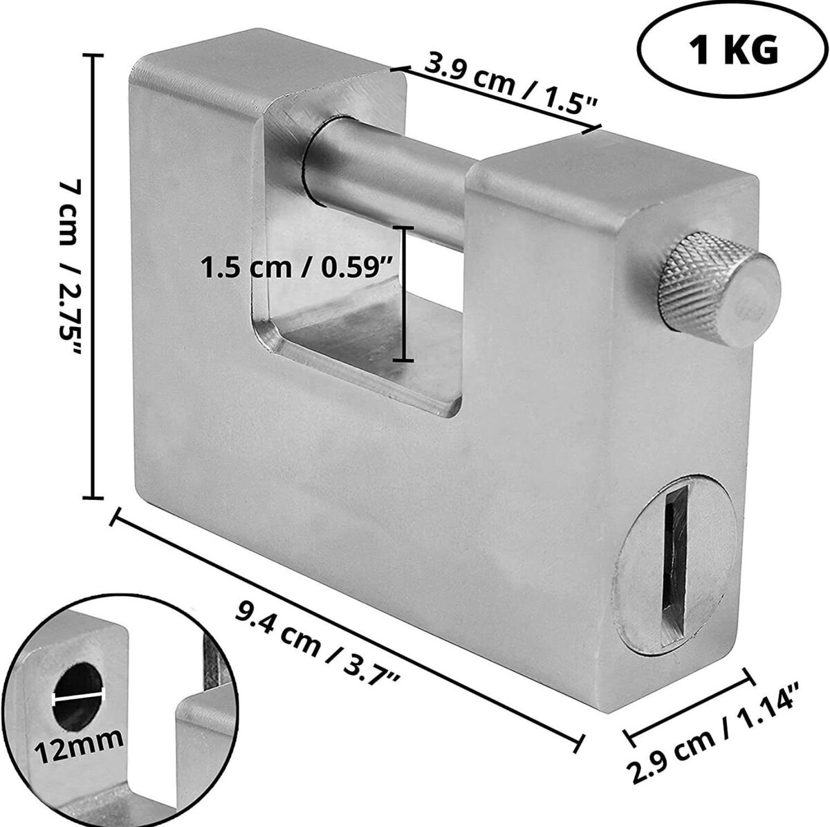 Cadenas Rectangulaire en Acier Inoxydable - 94mm