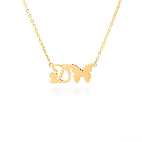 INS Gold Plated Initial Necklace