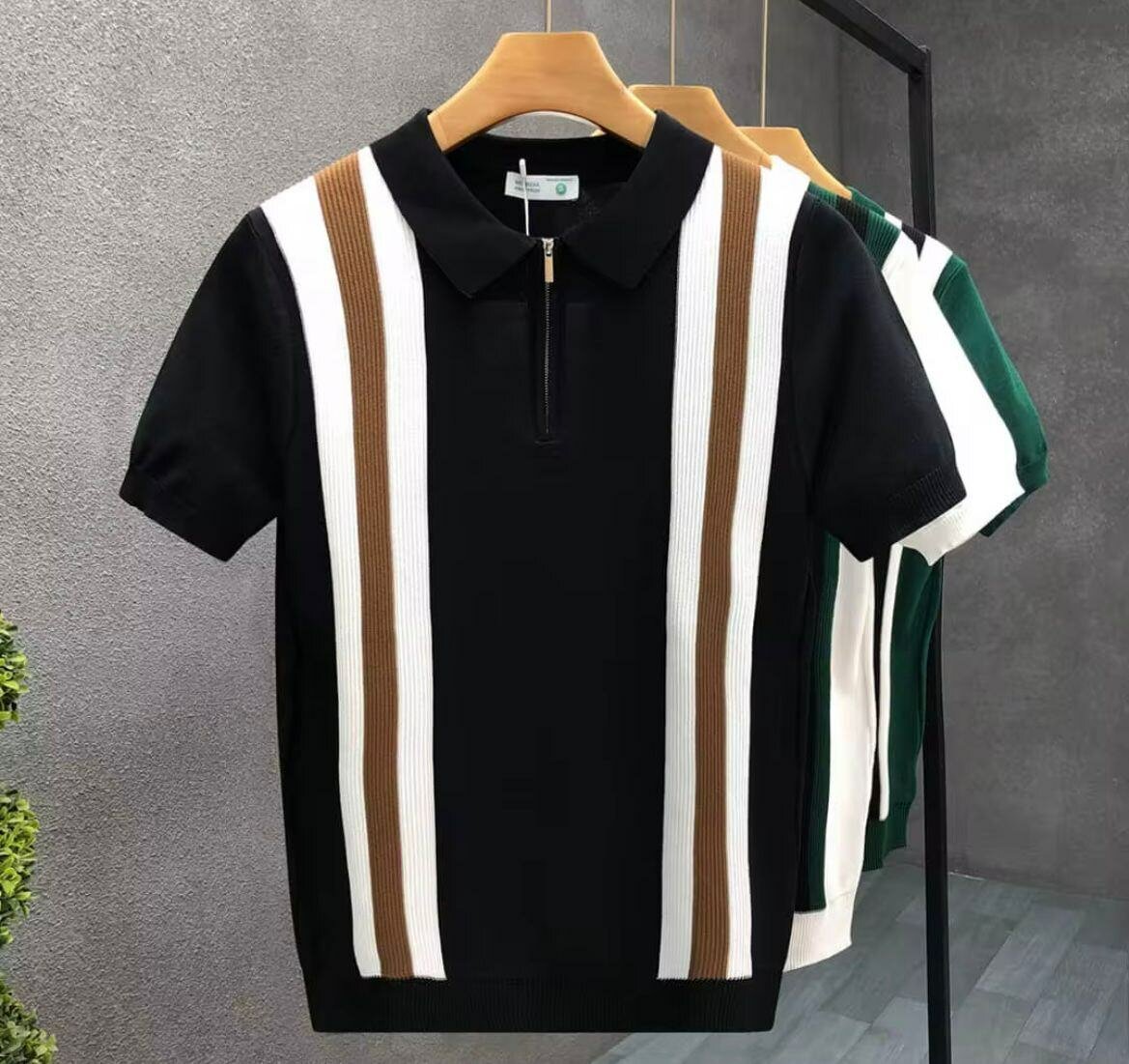 Polo à Rayures Élégant Homme