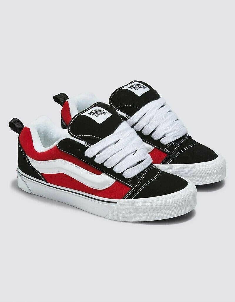 Vans knu skool(red black and white )