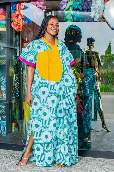 Robe Boubou Wax Colorée