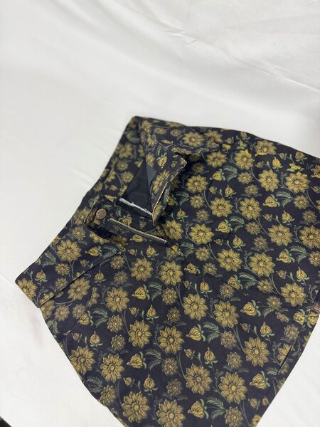 Floral A-Line Mini Jean Skirt