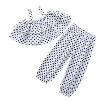 Summer Kids Baby Clothes Girls Clothing Set Newborn, Girls Off Shoulder , Ruffle Sweet Tops + Pants Fashion, ( Fabric Linen) ( Size 03 Month To 12 Yrs)