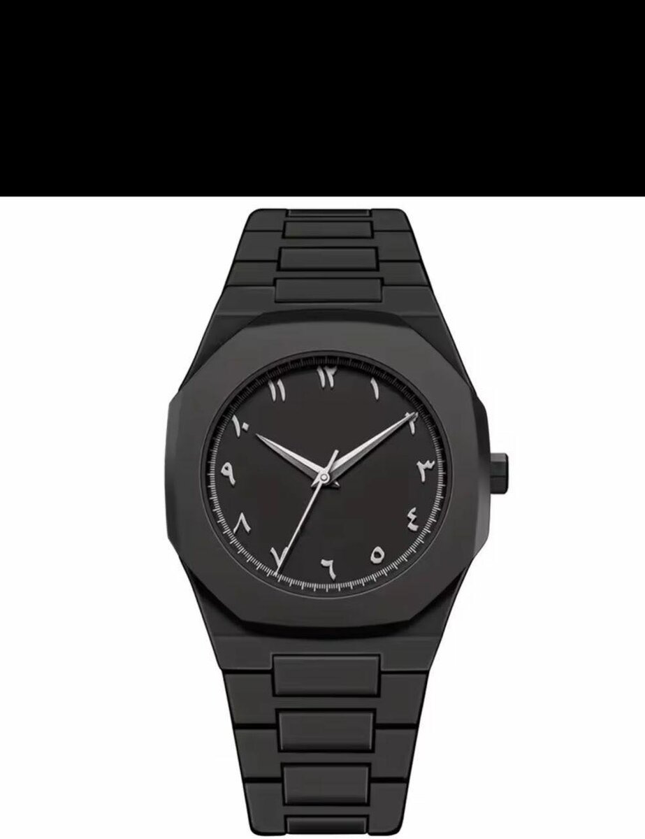 Montre minimaliste noire en acier